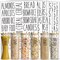 Talented Kitchen 136 Pantry Labels for Food Containers - Preprinted Black All-Caps on Clear Kitchen Food Labels for Organizing Storage Canisters & Jars (Water Resistant)